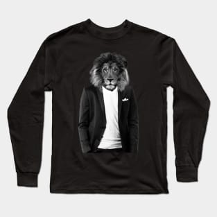 Lion in a hipster suit Long Sleeve T-Shirt